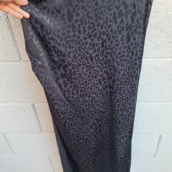 The Range | Cinched Leopard Print Satin Slipdress in Black Size Small - Picture 11 of 12